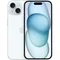iPhone 15 bleu de face et de dos